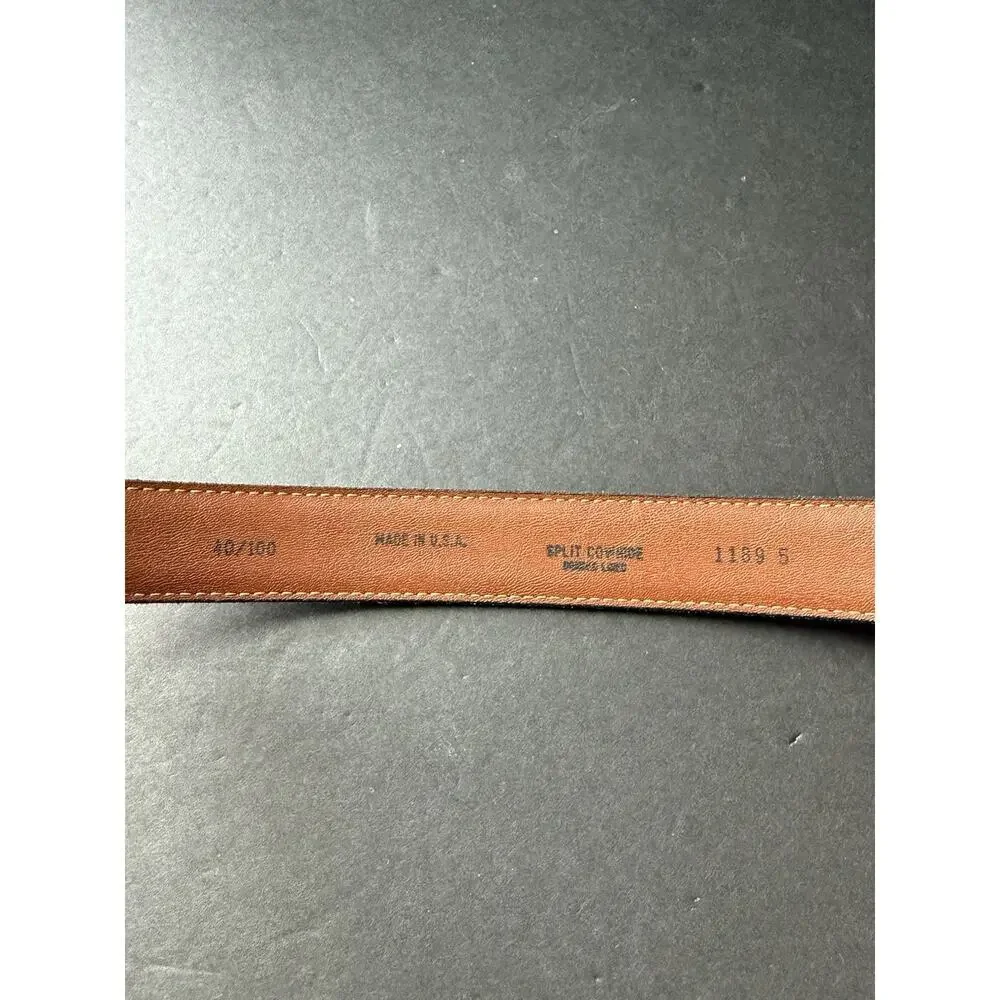 Men’s Split Cowhide 40/100 Leather Dress Belt With Brass Buckle USA Brown Casual